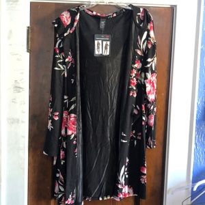 Floral Print Cardigan with Hood